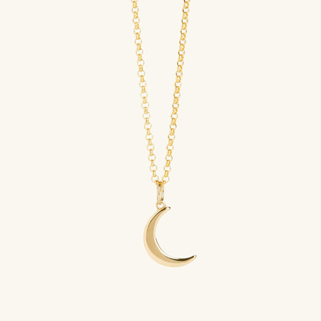 Mini Crescent Moon Necklace Gold